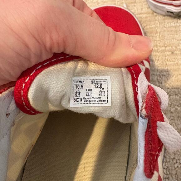 Vans Mens Old Skool Primary Checkerboard Racing Red White Shoes Size 10.5 Skater - Picture 7 of 7